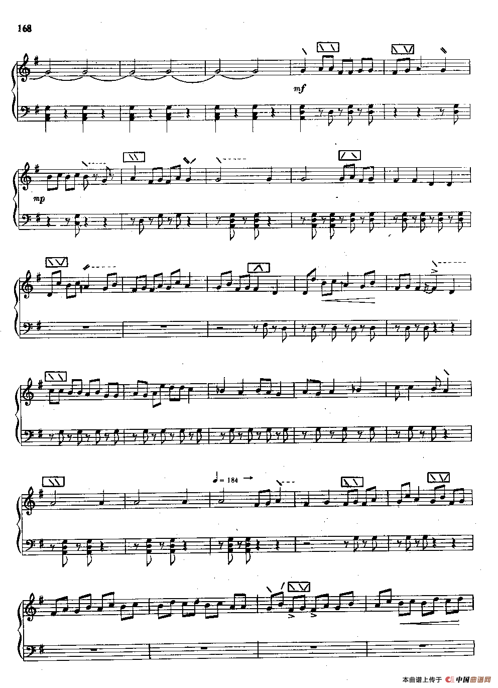 夏地亚乃（热瓦甫五线谱）钢琴曲谱（图2）