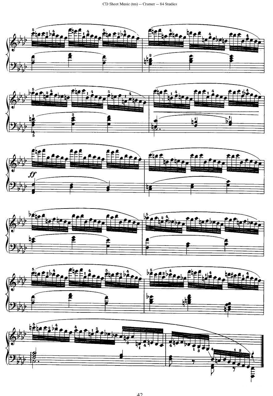 Cramer - 84 exercices（51—55）（克拉莫84首钢琴练习曲）钢琴曲谱（图2）