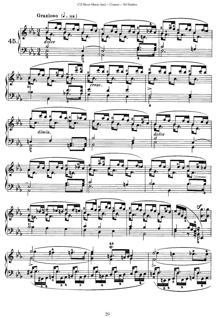 Cramer - 84 exercices（41—45）（克拉莫84首钢琴练习曲）钢琴曲谱（图9）