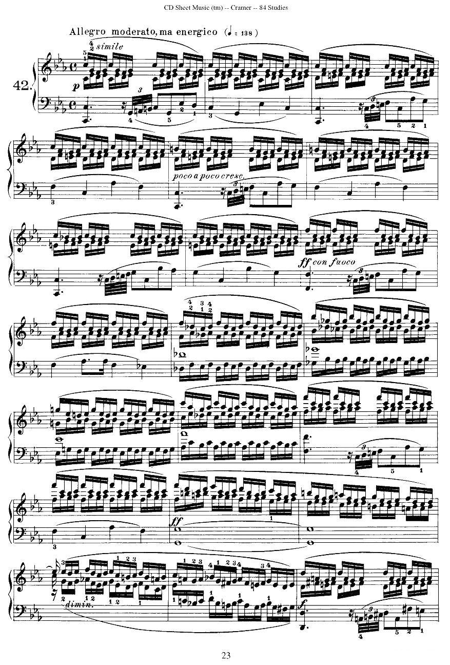 Cramer - 84 exercices（41—45）（克拉莫84首钢琴练习曲）钢琴曲谱（图3）