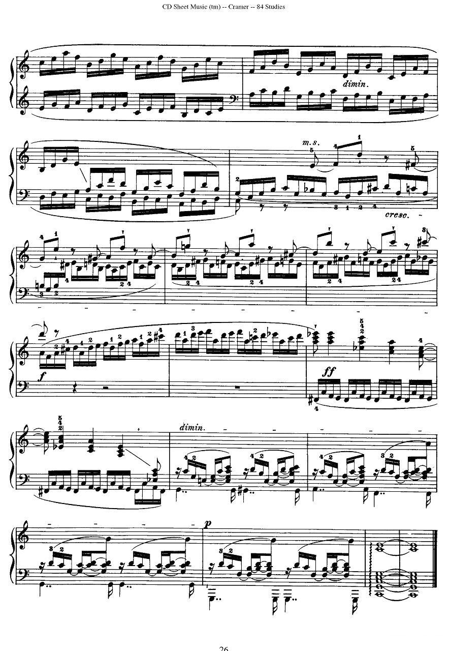 Cramer - 84 exercices（41—45）（克拉莫84首钢琴练习曲）钢琴曲谱（图6）