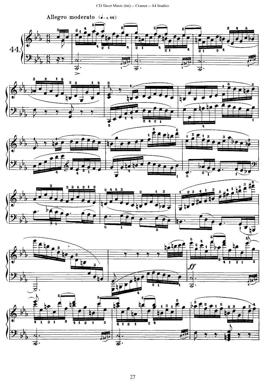 Cramer - 84 exercices（41—45）（克拉莫84首钢琴练习曲）钢琴曲谱（图7）