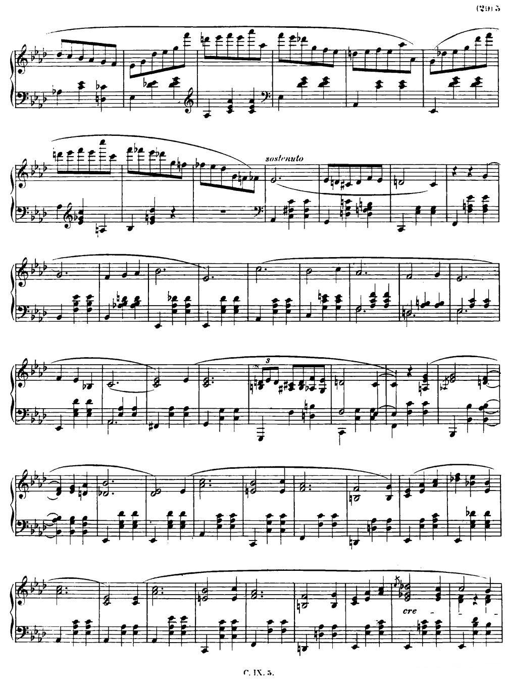 降A大调圆舞曲Op.42钢琴曲谱（图4）