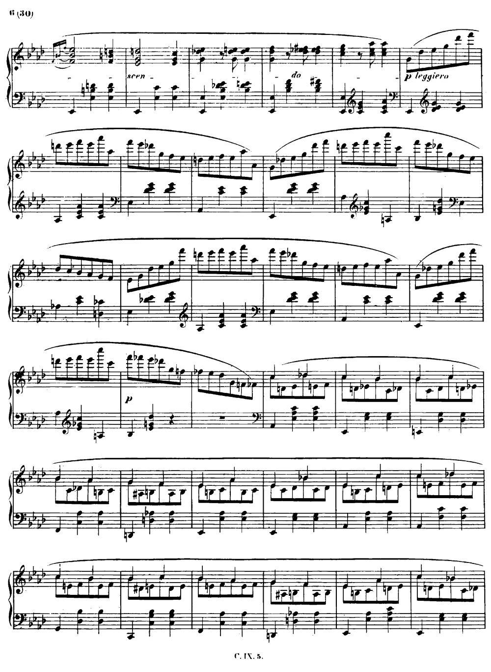 降A大调圆舞曲Op.42钢琴曲谱（图5）
