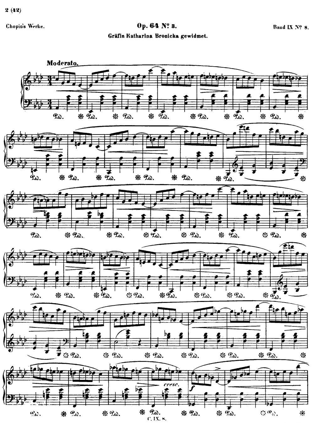 降A大调圆舞曲Op.64-3 钢琴曲谱（图1）