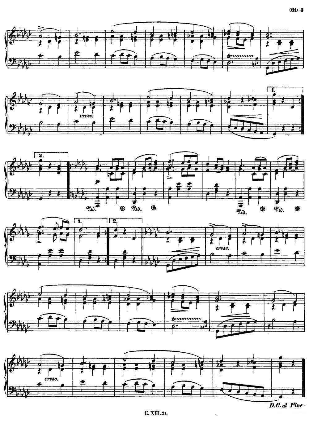 降D大调圆舞曲Op.70-3 钢琴曲谱（图2）