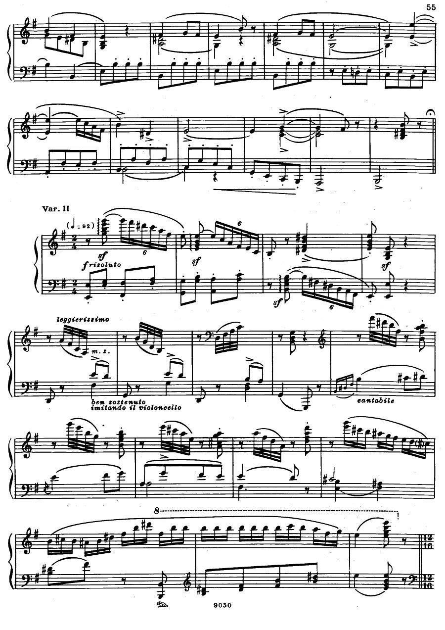 《夜莺》主题变奏曲钢琴曲谱（图3）