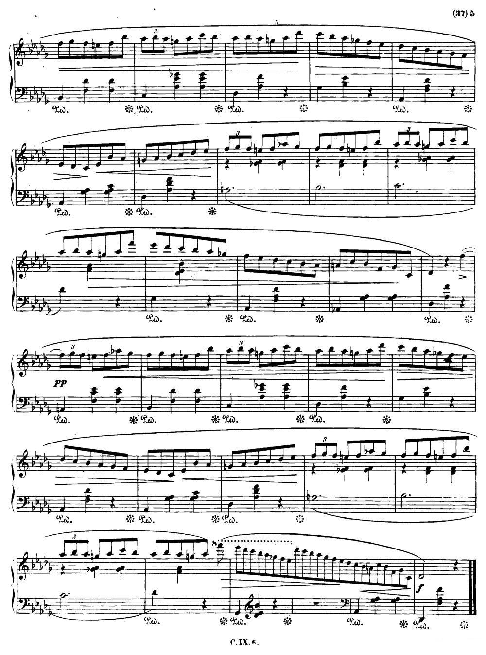 Minute Op64 No1（降D大调（小狗）圆舞曲Op.64-1 ）钢琴曲谱（图4）