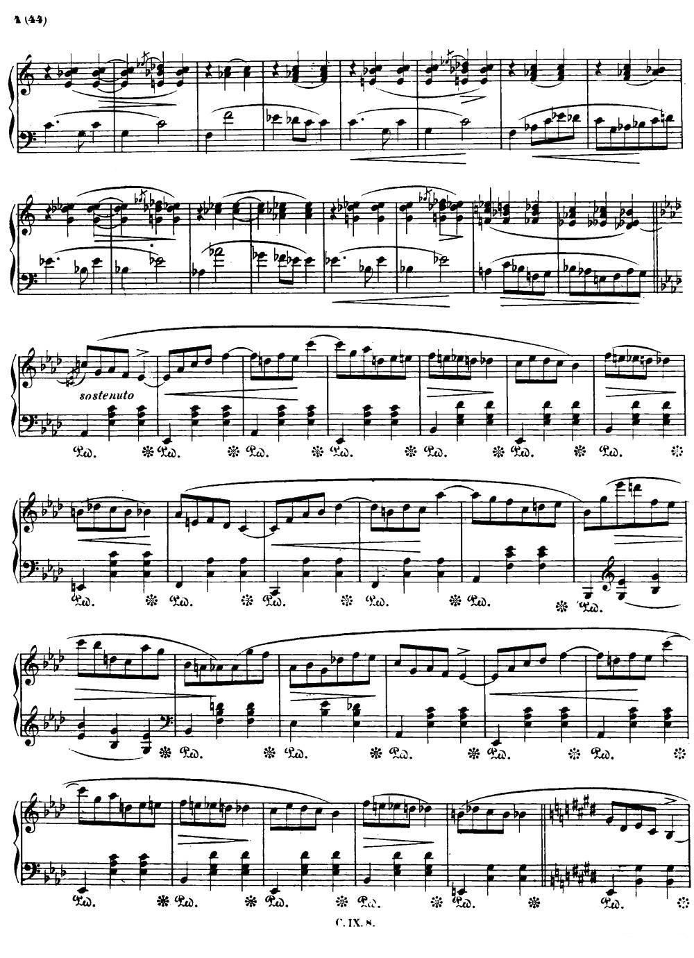 降A大调圆舞曲Op.64-3 钢琴曲谱（图3）