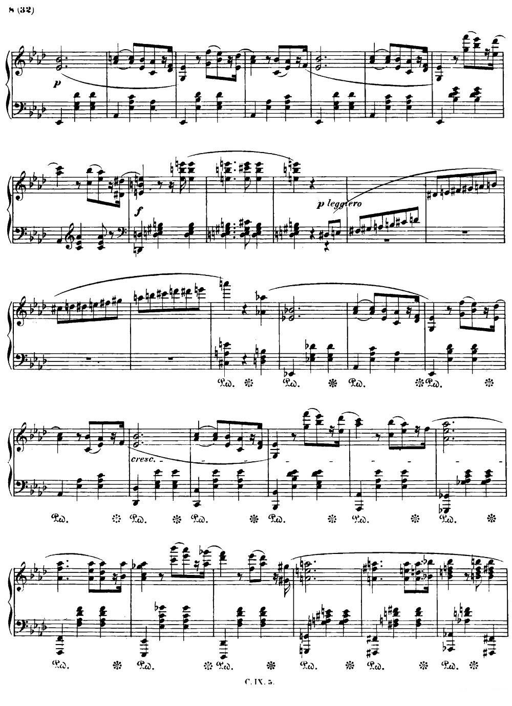 降A大调圆舞曲Op.42钢琴曲谱（图7）