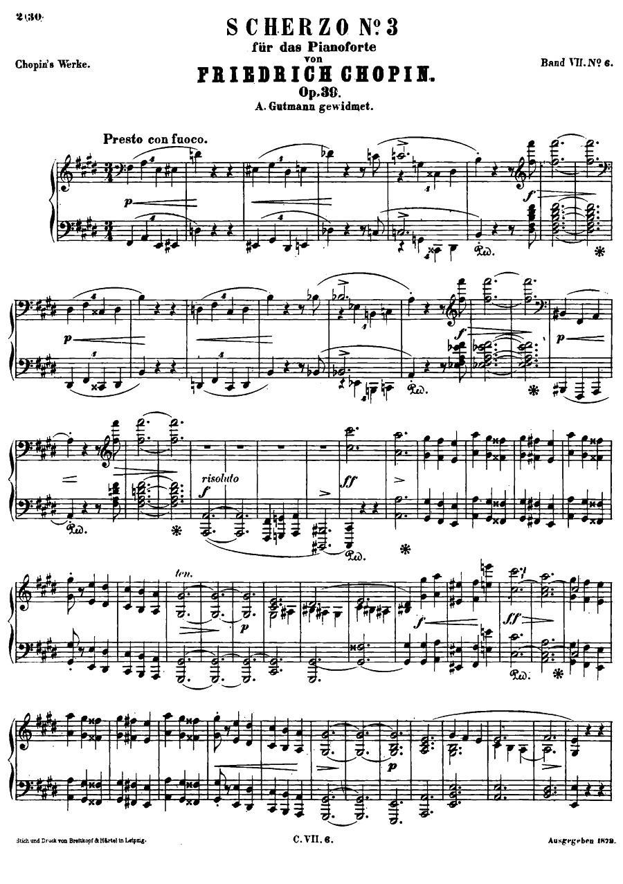 升c小调钢琴谐谑曲Op.39（第三号）钢琴曲谱（图1）