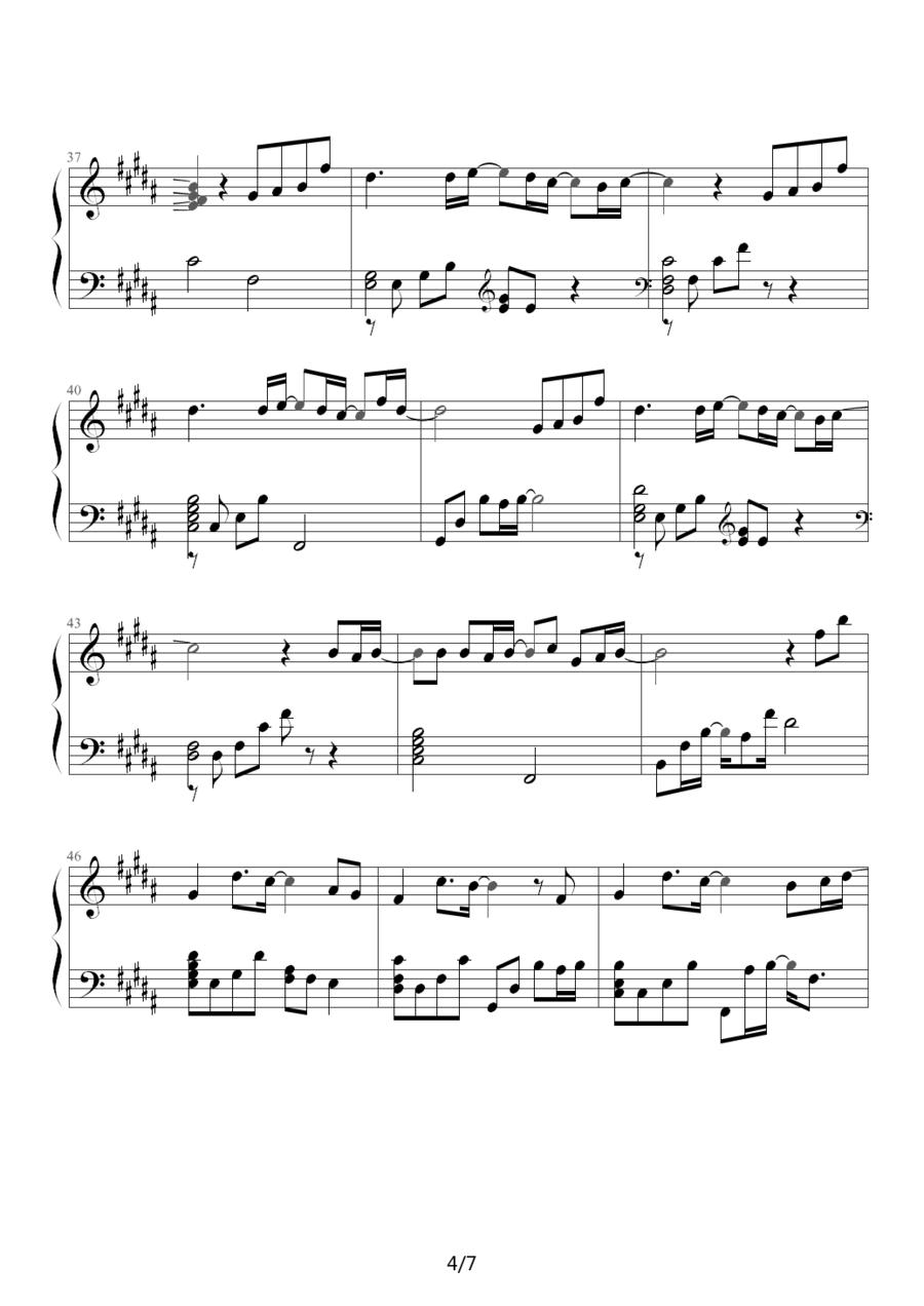 only human （日剧《一升的眼泪》主题曲）钢琴曲谱（图4）