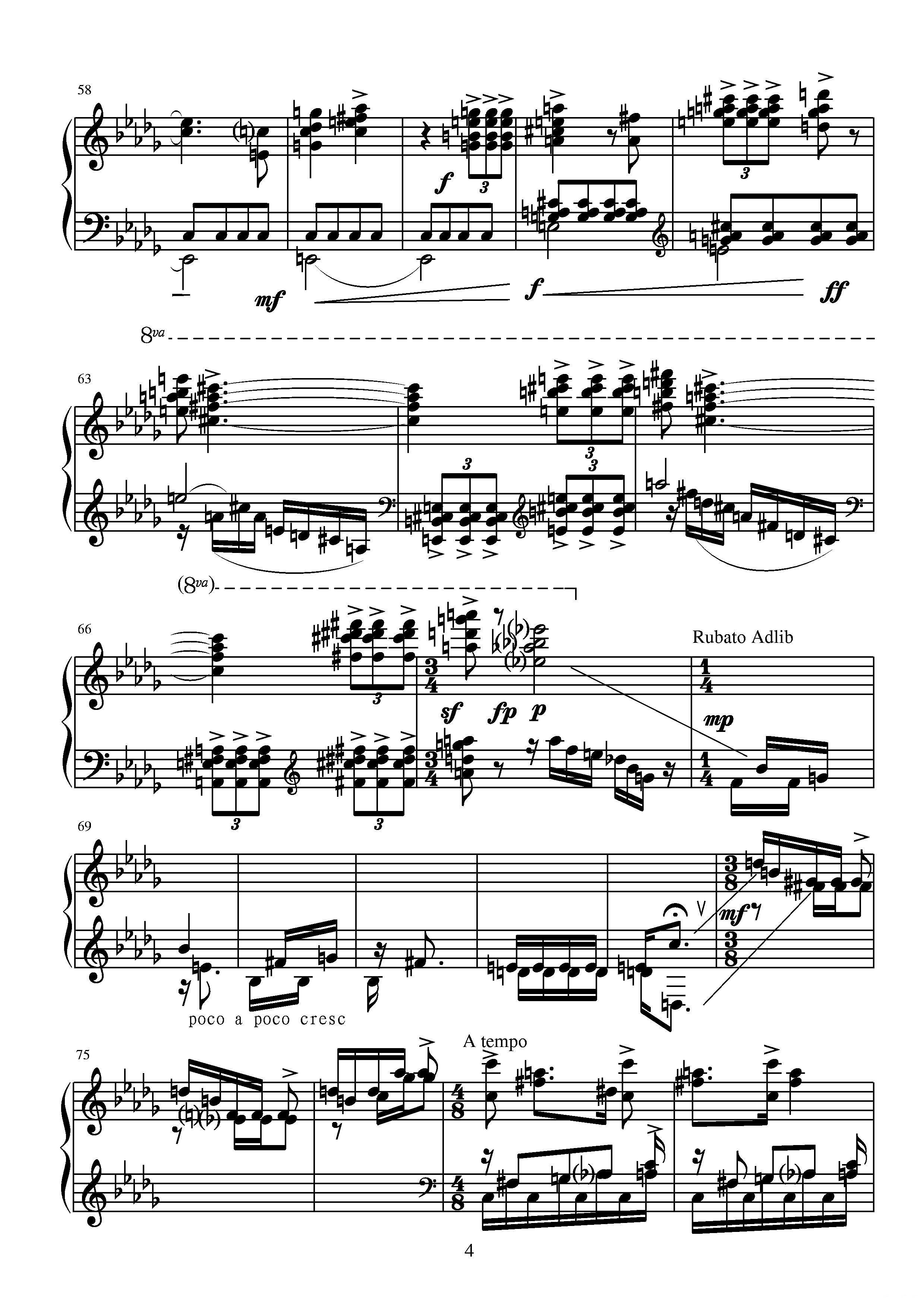 第十三钢琴奏鸣曲（葛清钢琴作品）钢琴曲谱（图4）