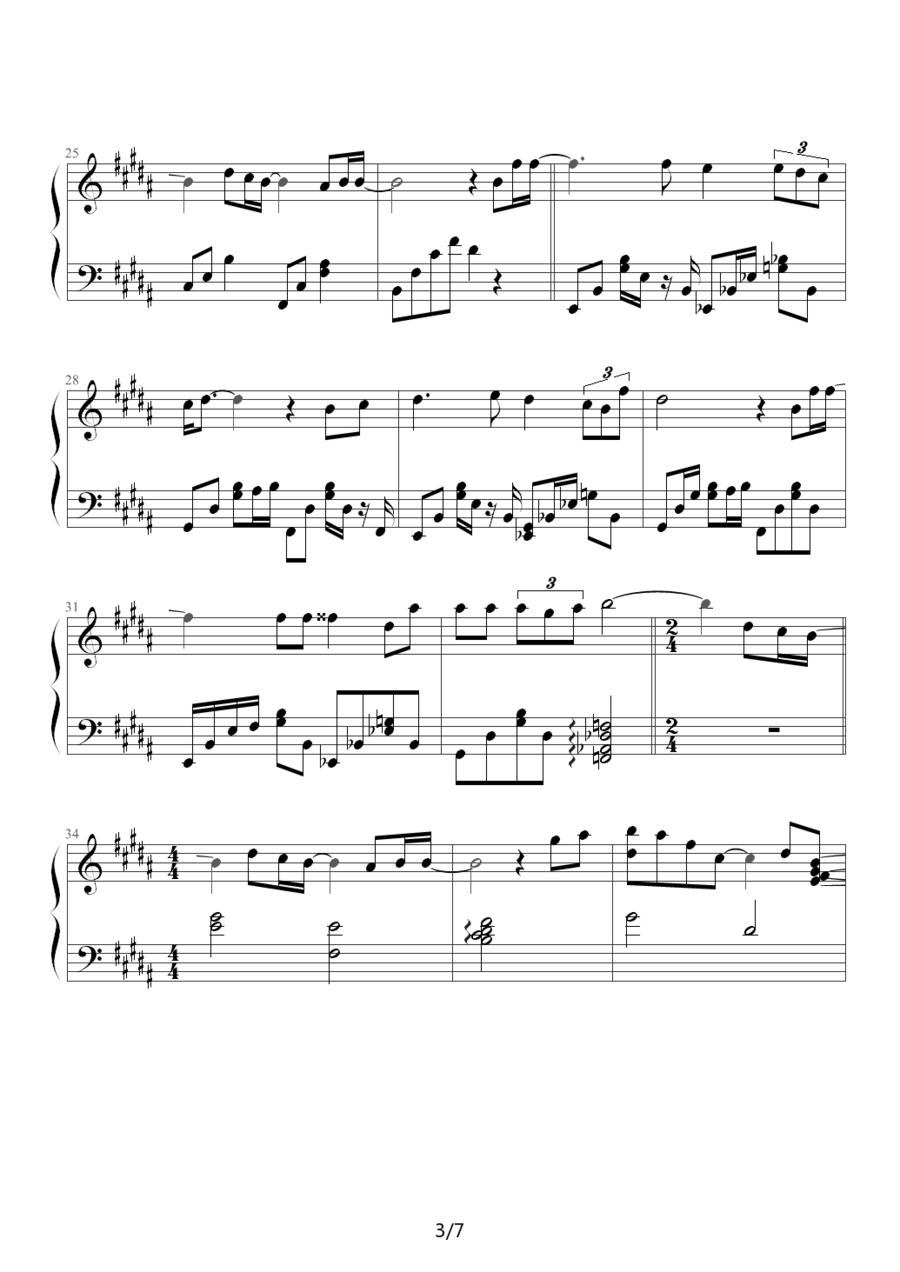 only human （日剧《一升的眼泪》主题曲）钢琴曲谱（图3）