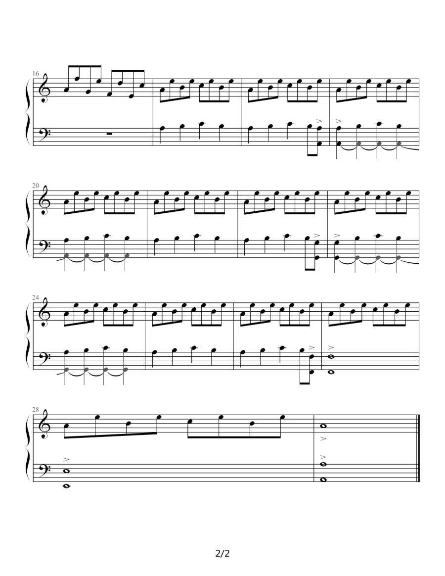 圣斗士星矢（1-9）(瓦尔哈拉神殿)钢琴曲谱（图2）