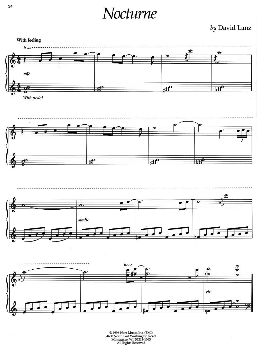 Nocturne 钢琴曲谱（图1）