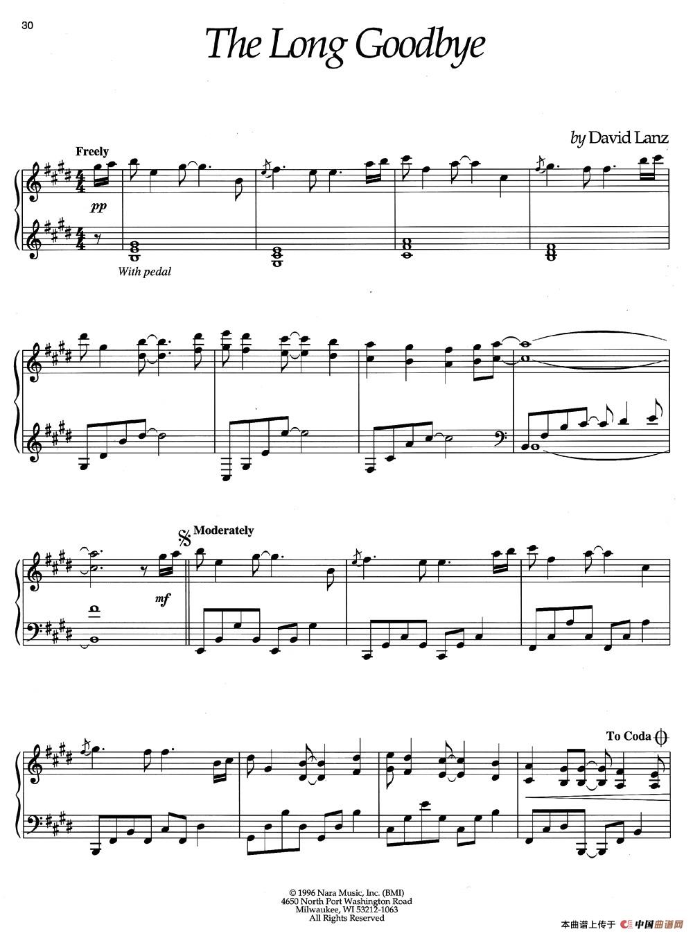 The  Long Goodbye钢琴曲谱（图1）