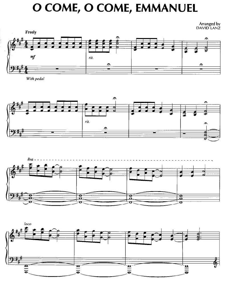O Come, O Come, Emmanuel钢琴曲谱（图1）