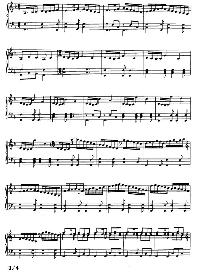 号角舞曲钢琴曲谱（图3）