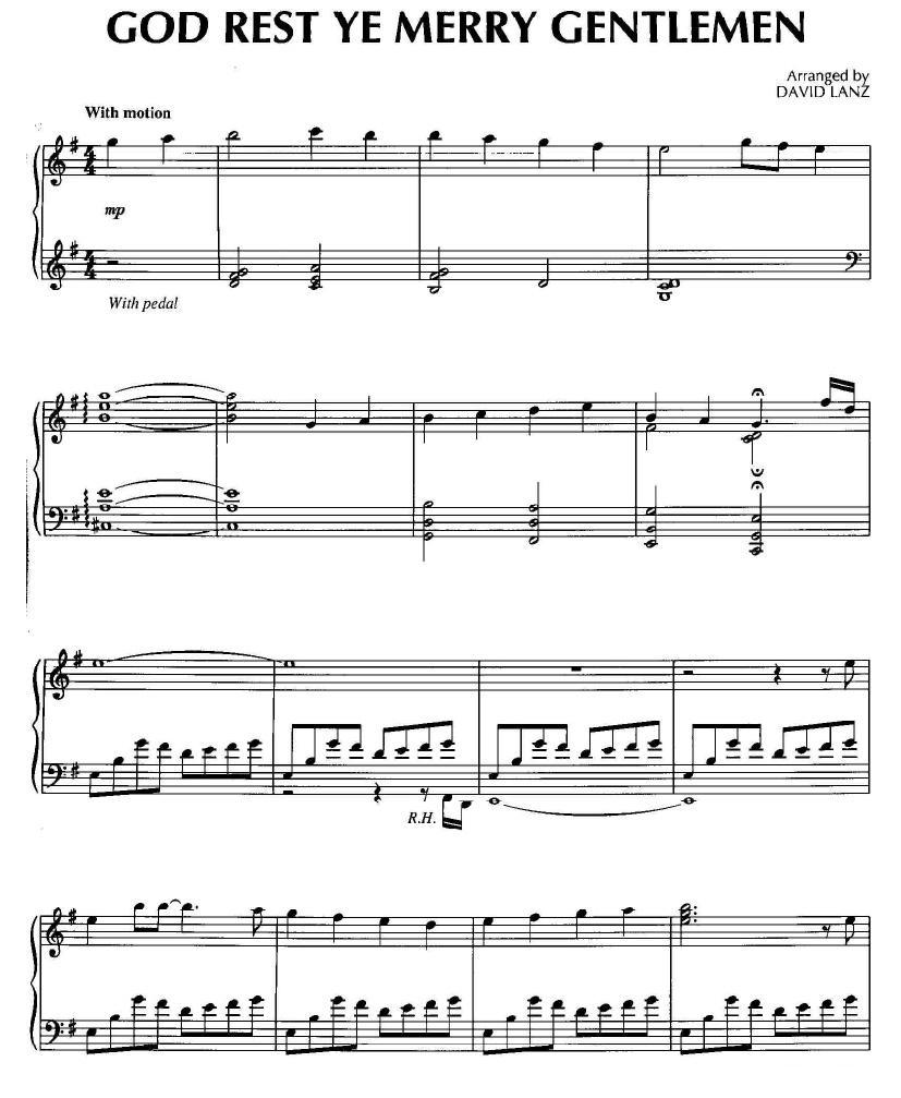 God Rest Ye Merry Gentlemen钢琴曲谱（图1）