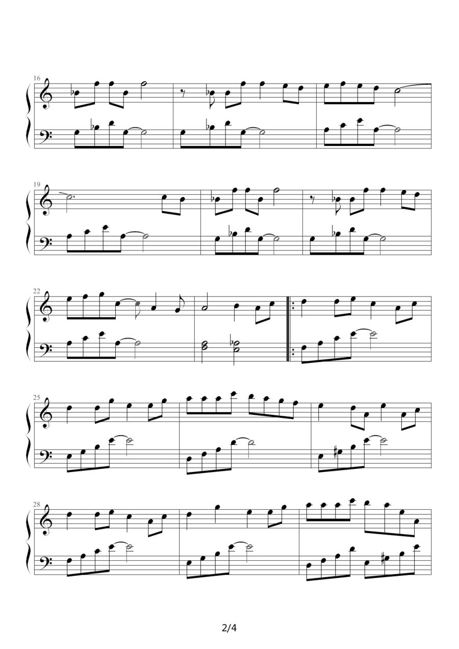 风のとおり道（风之通道）（《龙猫》插曲 ）钢琴曲谱（图2）