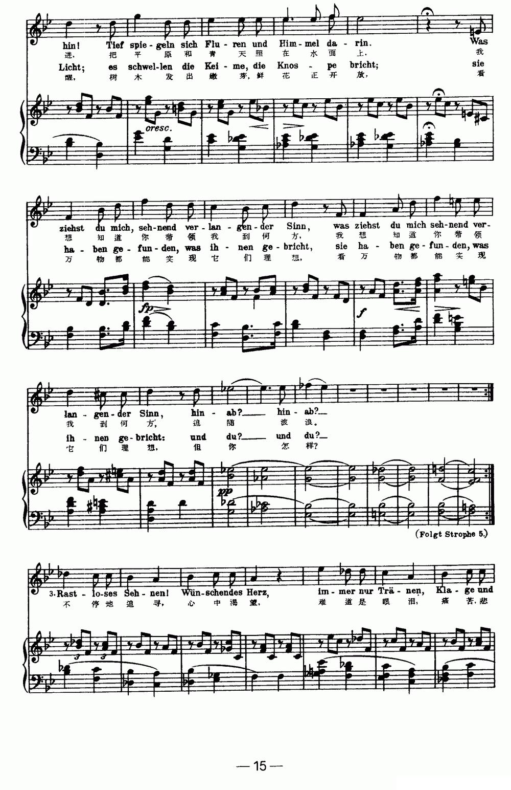 天鹅之歌 3、春的渴望（中外文对照、正谱）钢琴曲谱（图4）