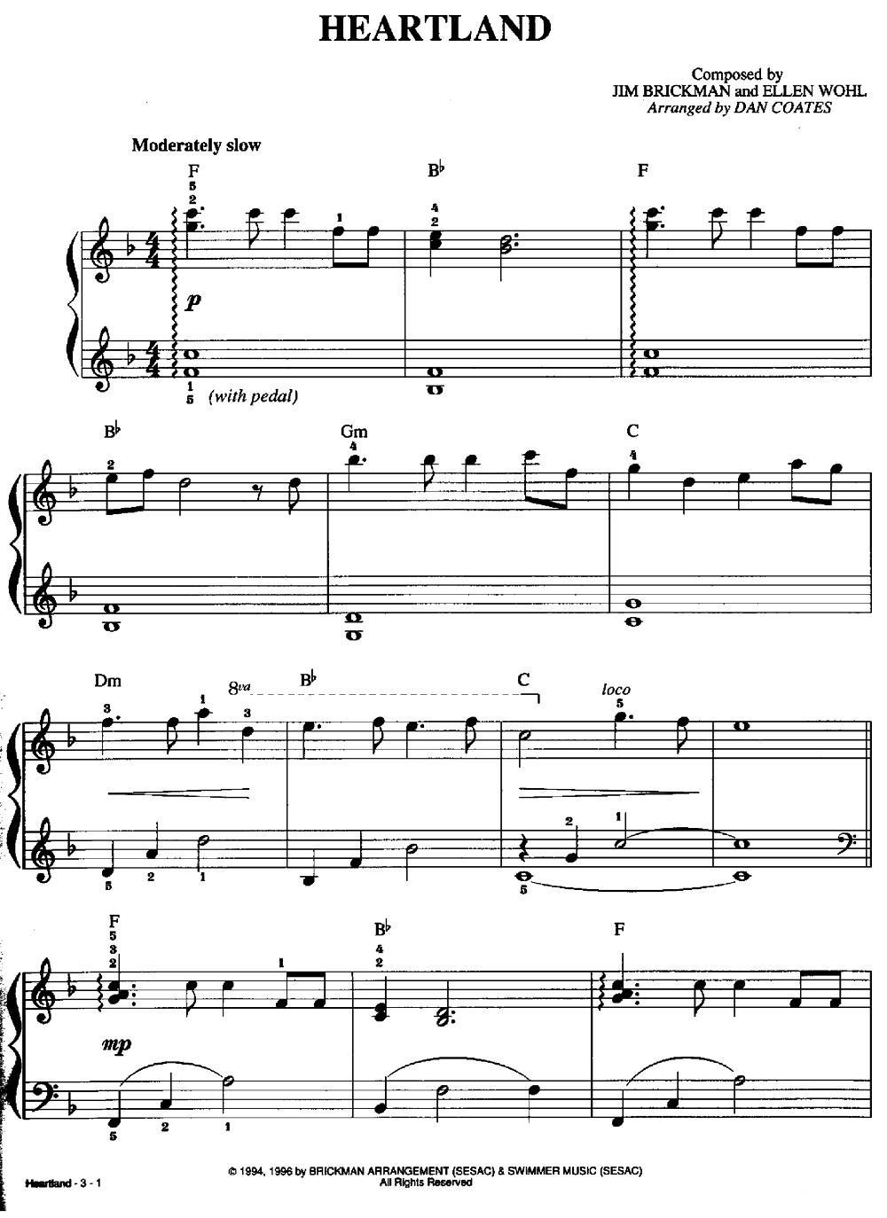 HEARTLAND钢琴曲谱（图1）