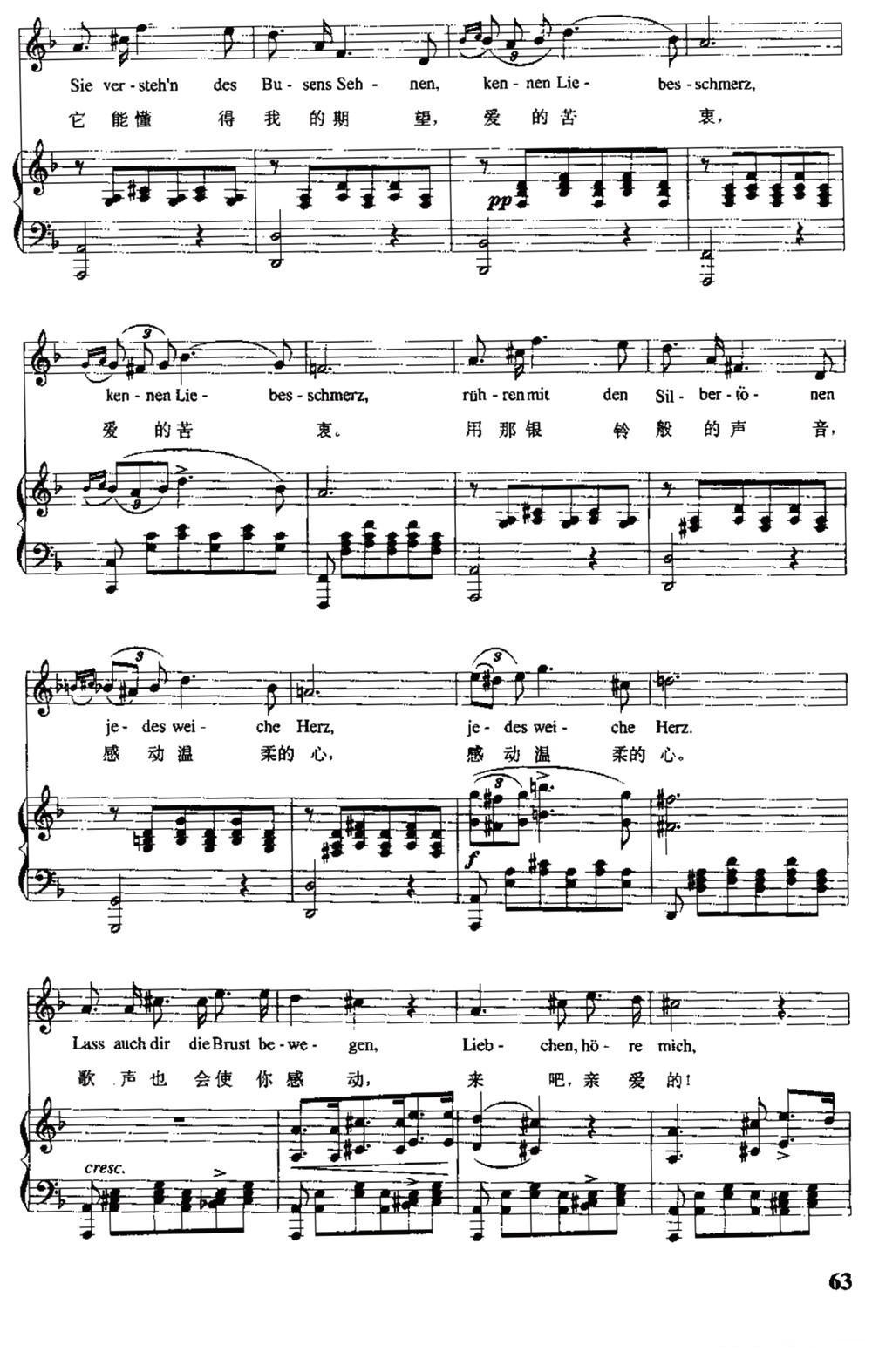 天鹅之歌 4、小夜曲（中外文对照、正谱）钢琴曲谱（图8）