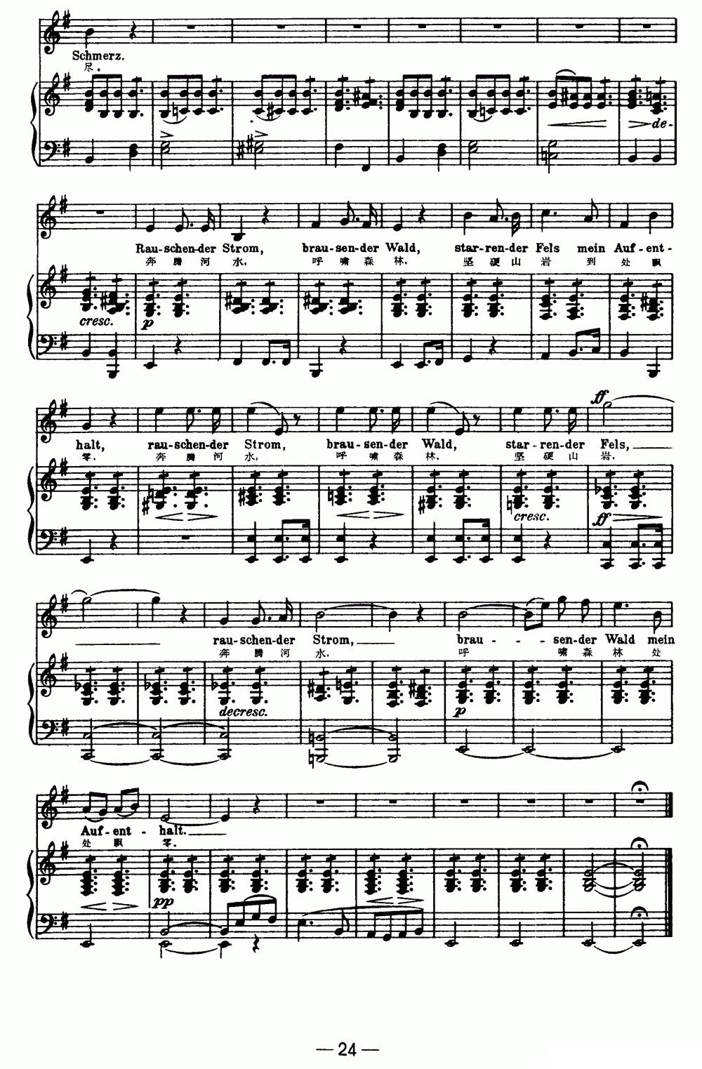 天鹅之歌 5、我的家（中外文对照、正谱）钢琴曲谱（图4）