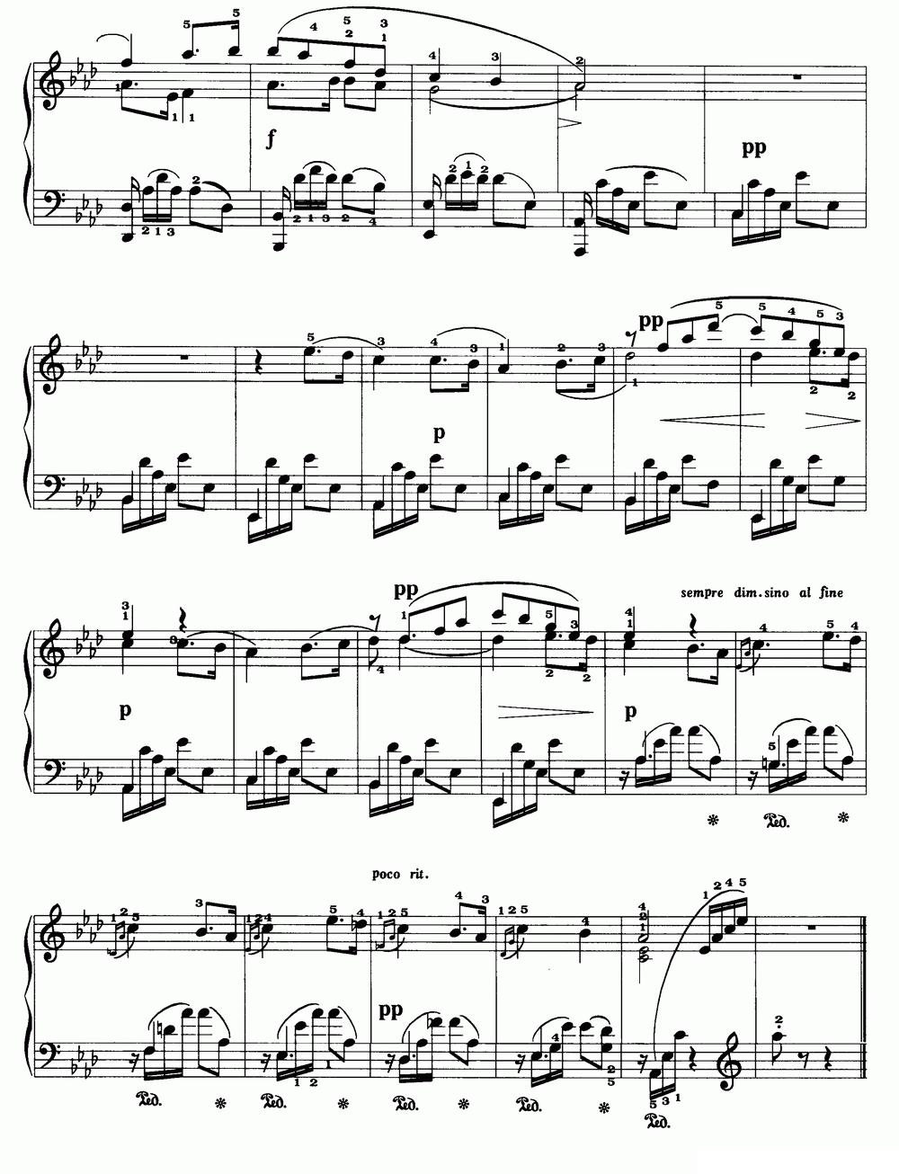 无词浪漫曲（福雷作品第17号之三）钢琴曲谱（图3）