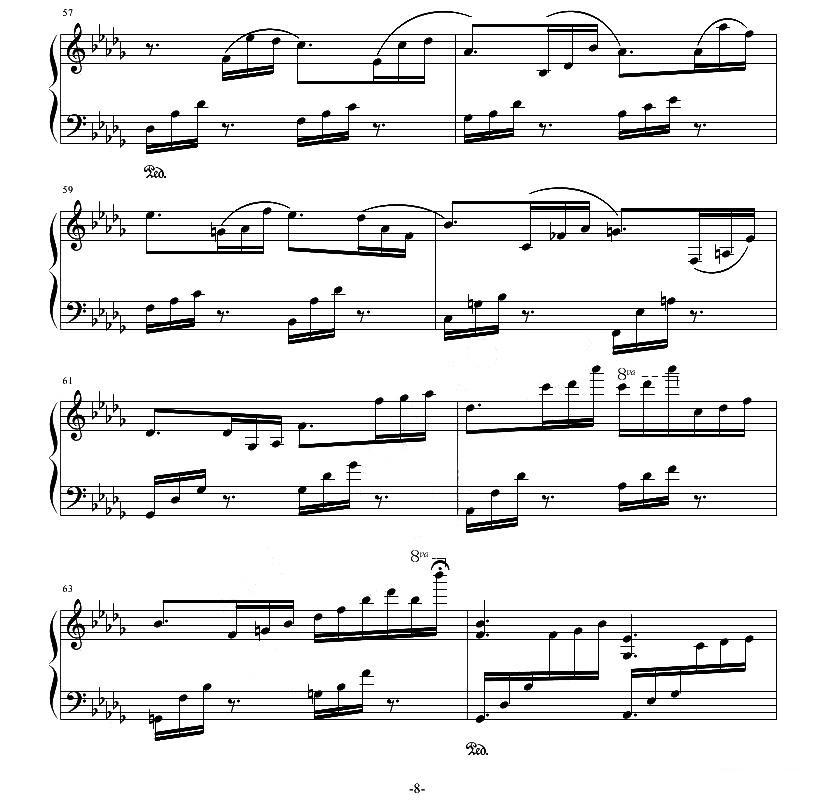 夜曲—风起的秋钢琴曲谱（图8）