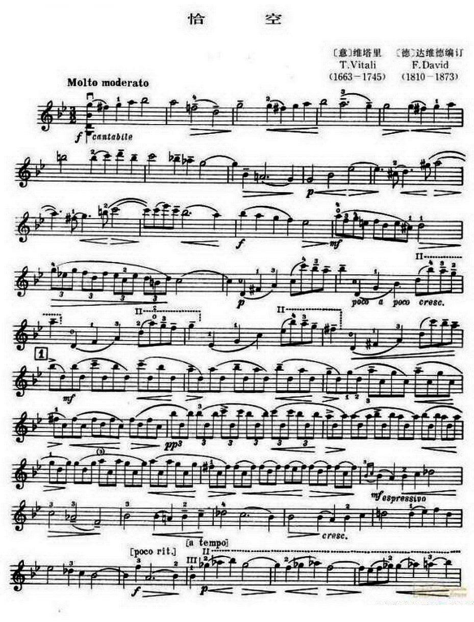 g小调恰空钢琴曲谱（图1）