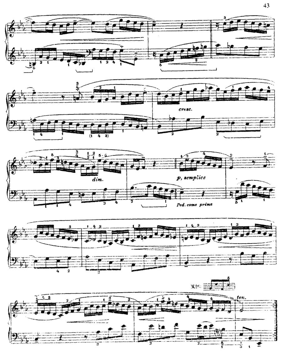 第四组曲：降E大调·旋律钢琴曲谱（图2）