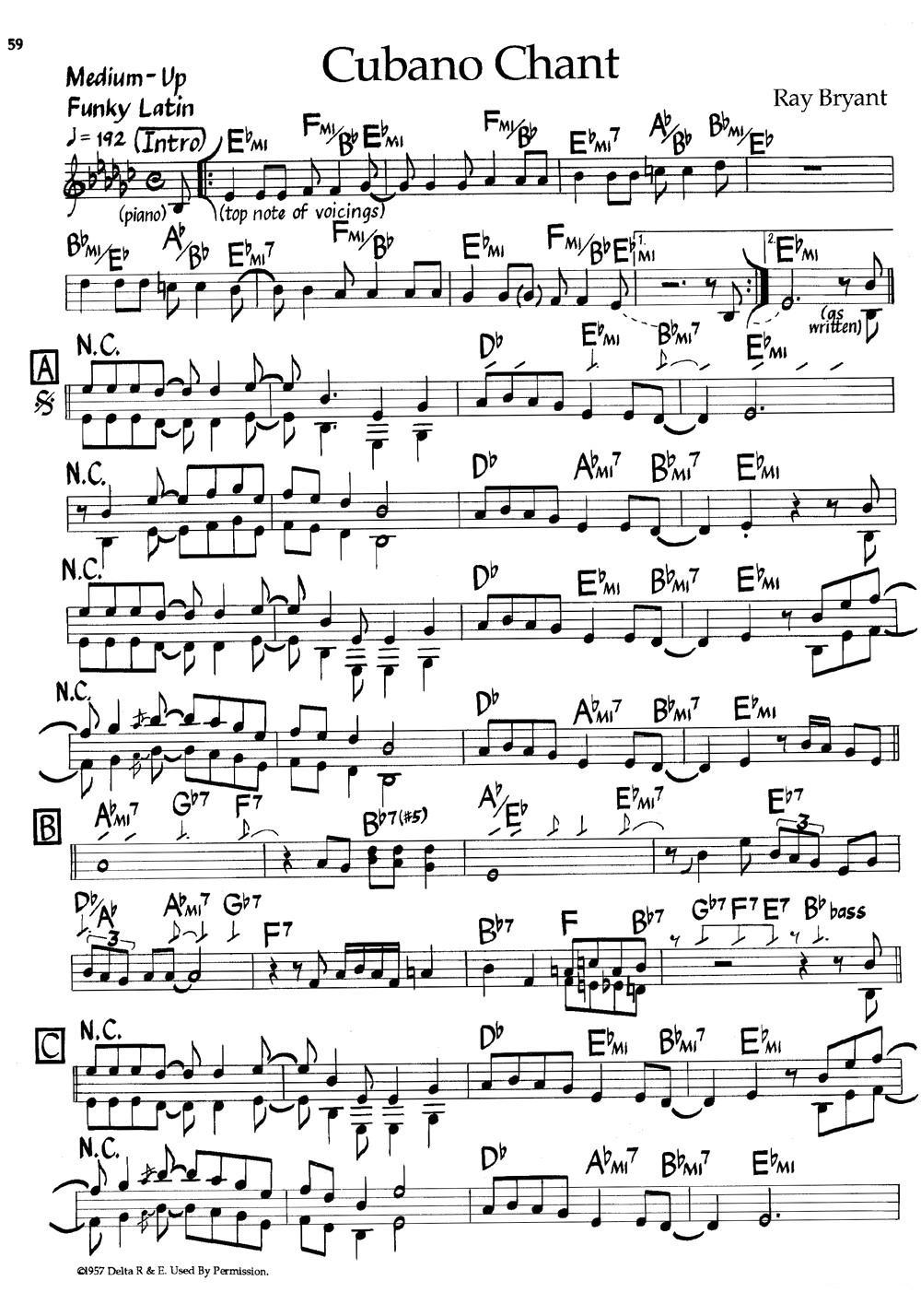 Cubano Chant（爵士钢琴曲）钢琴曲谱（图1）