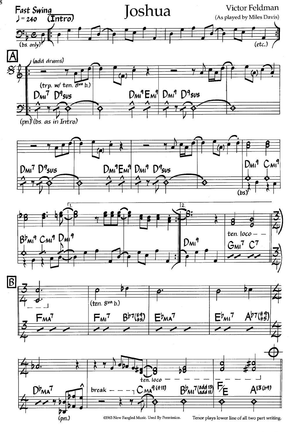 Joshua（爵士钢琴曲）钢琴曲谱（图1）