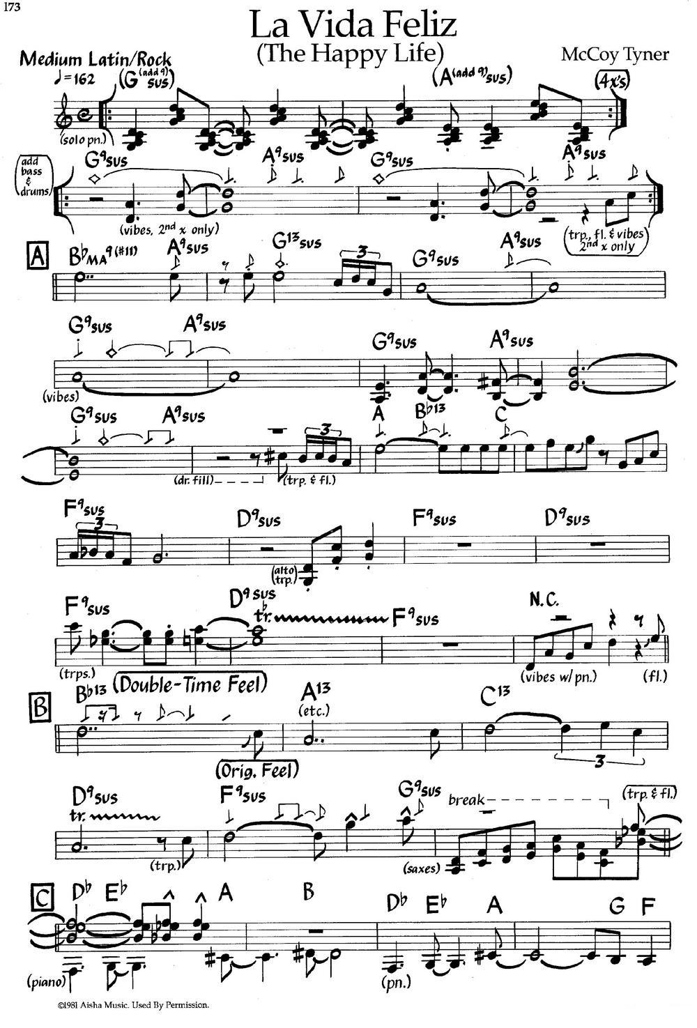 La Vida Feliz（爵士钢琴曲）钢琴曲谱（图1）