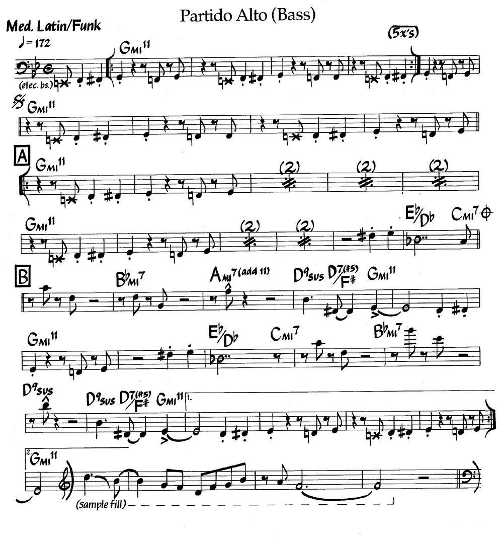 Partido Alto (Bass)（爵士钢琴曲）钢琴曲谱（图1）