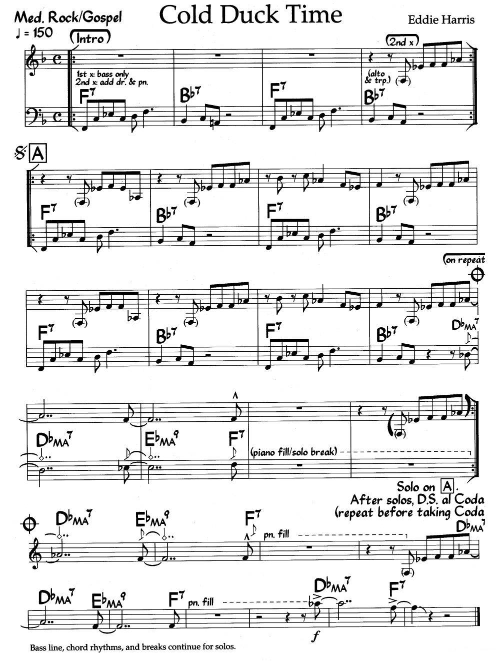 Cold Duck Time（爵士钢琴曲）钢琴曲谱（图1）