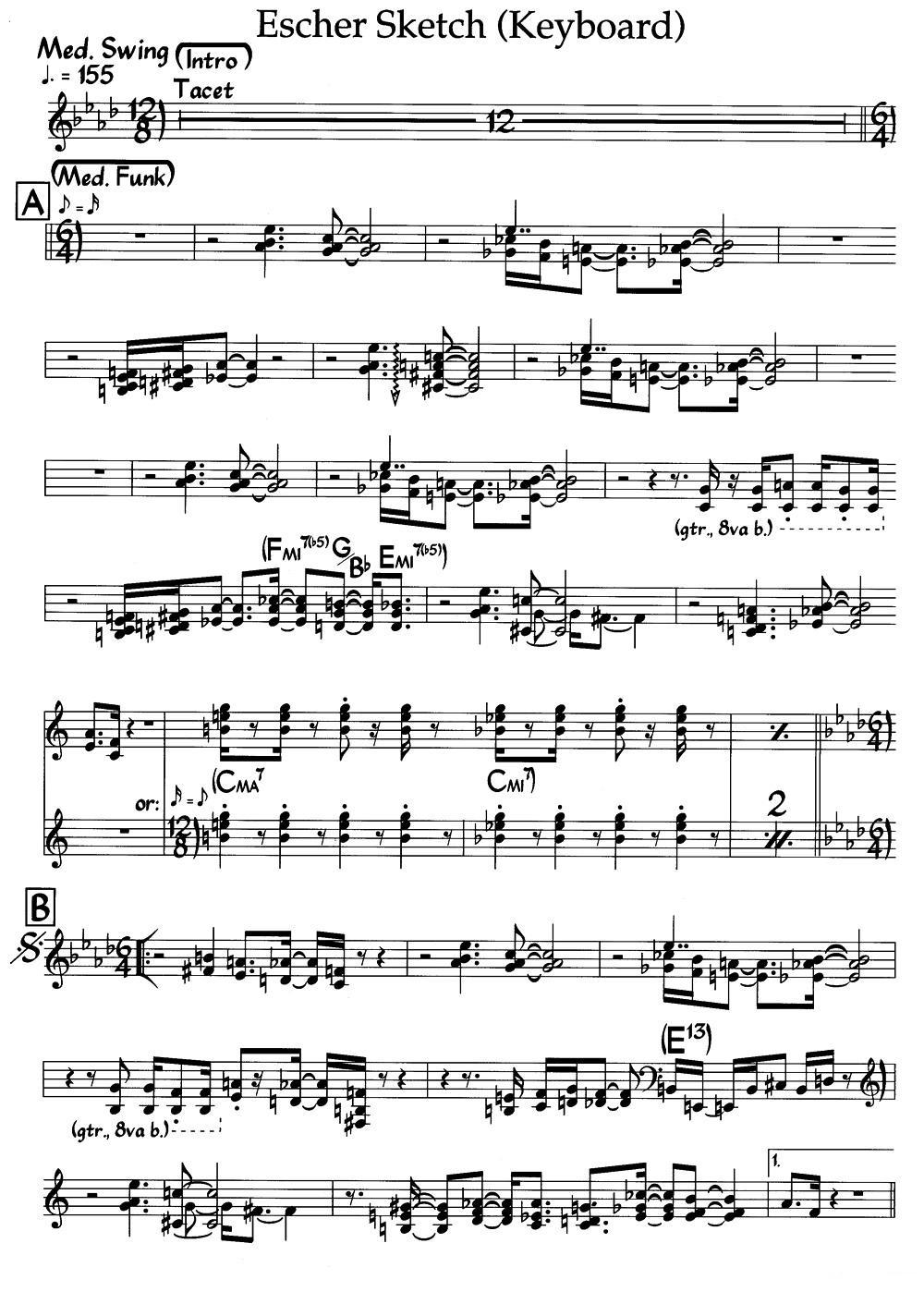 Escher Sketch(keyboard)（爵士钢琴曲）钢琴曲谱（图1）