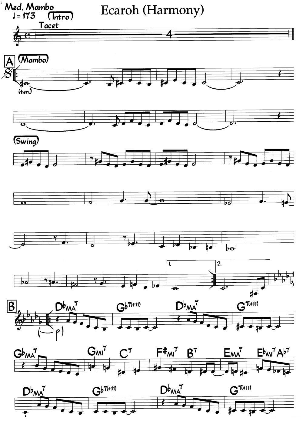 Ecaroh(Harmony)（爵士钢琴曲）钢琴曲谱（图1）