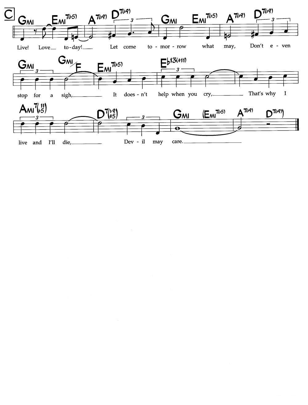 Devil May Care（爵士钢琴曲）钢琴曲谱（图2）