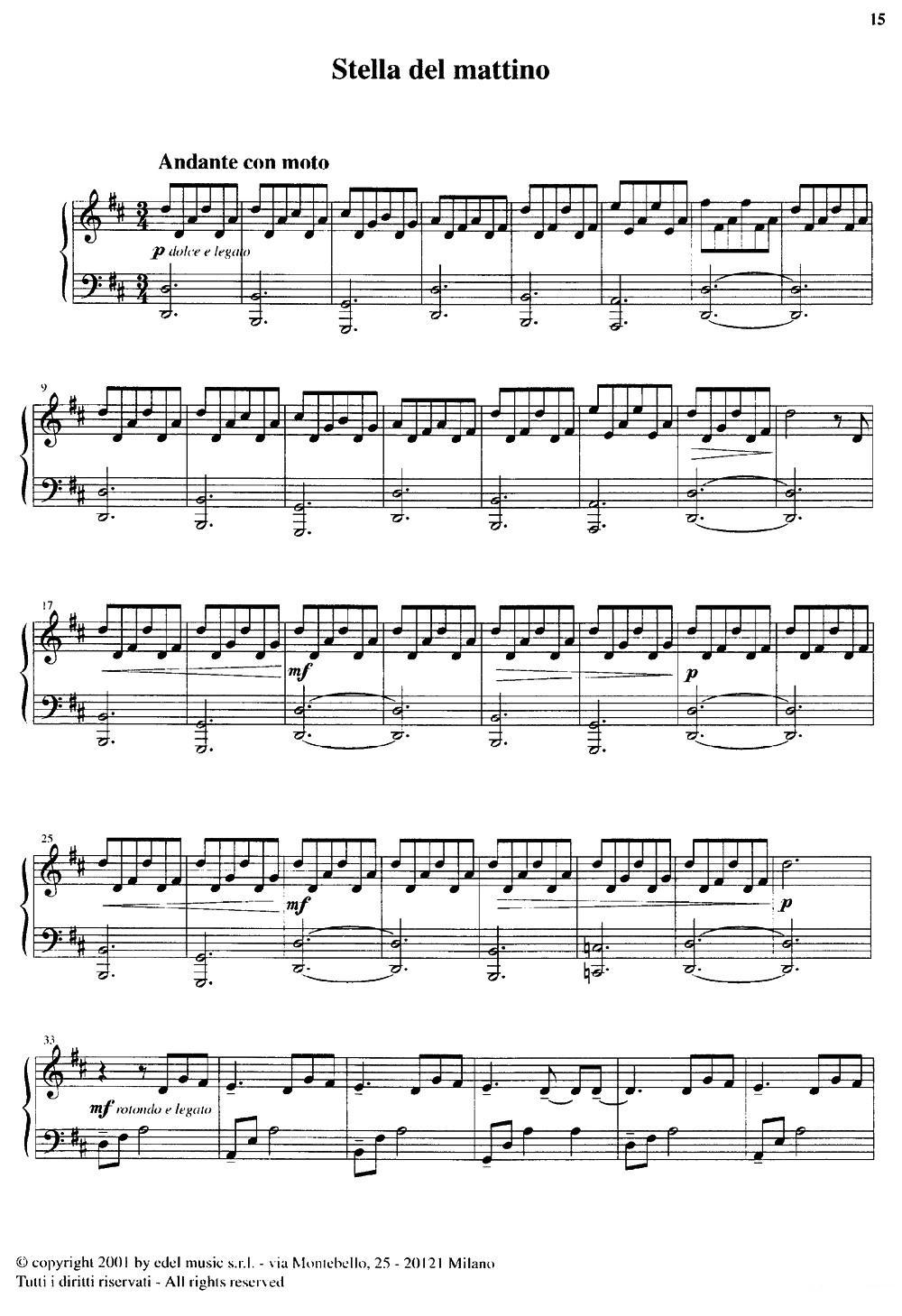 Stella del mattino钢琴曲谱（图1）
