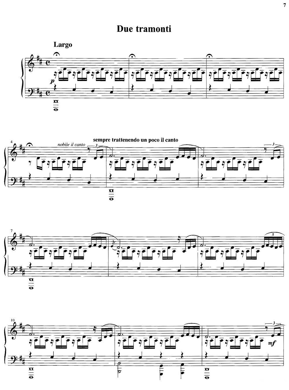 Due Tramonti钢琴曲谱（图1）