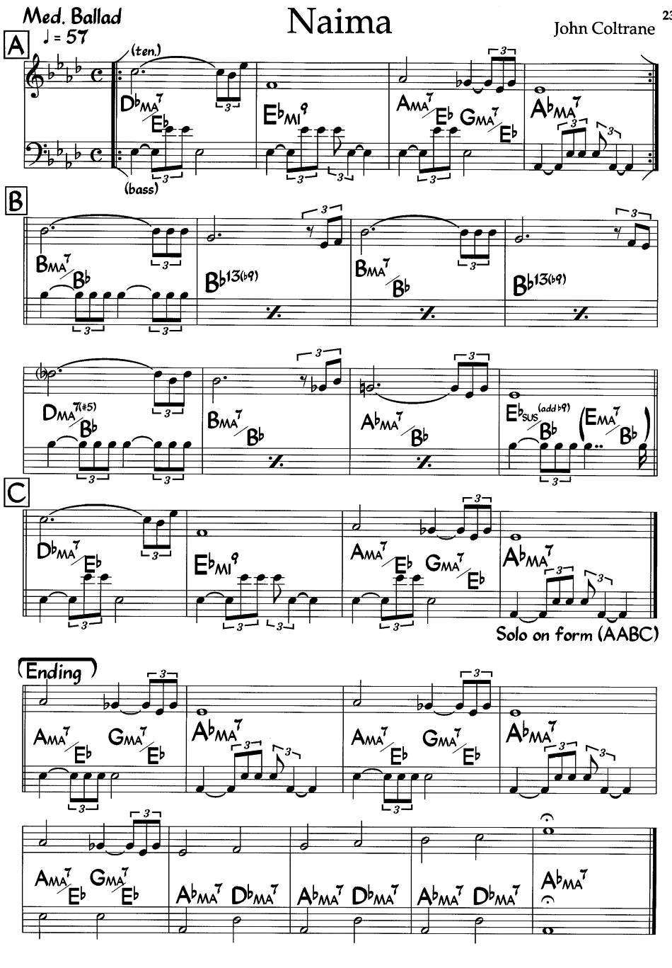 Naima（爵士钢琴曲）钢琴曲谱（图1）