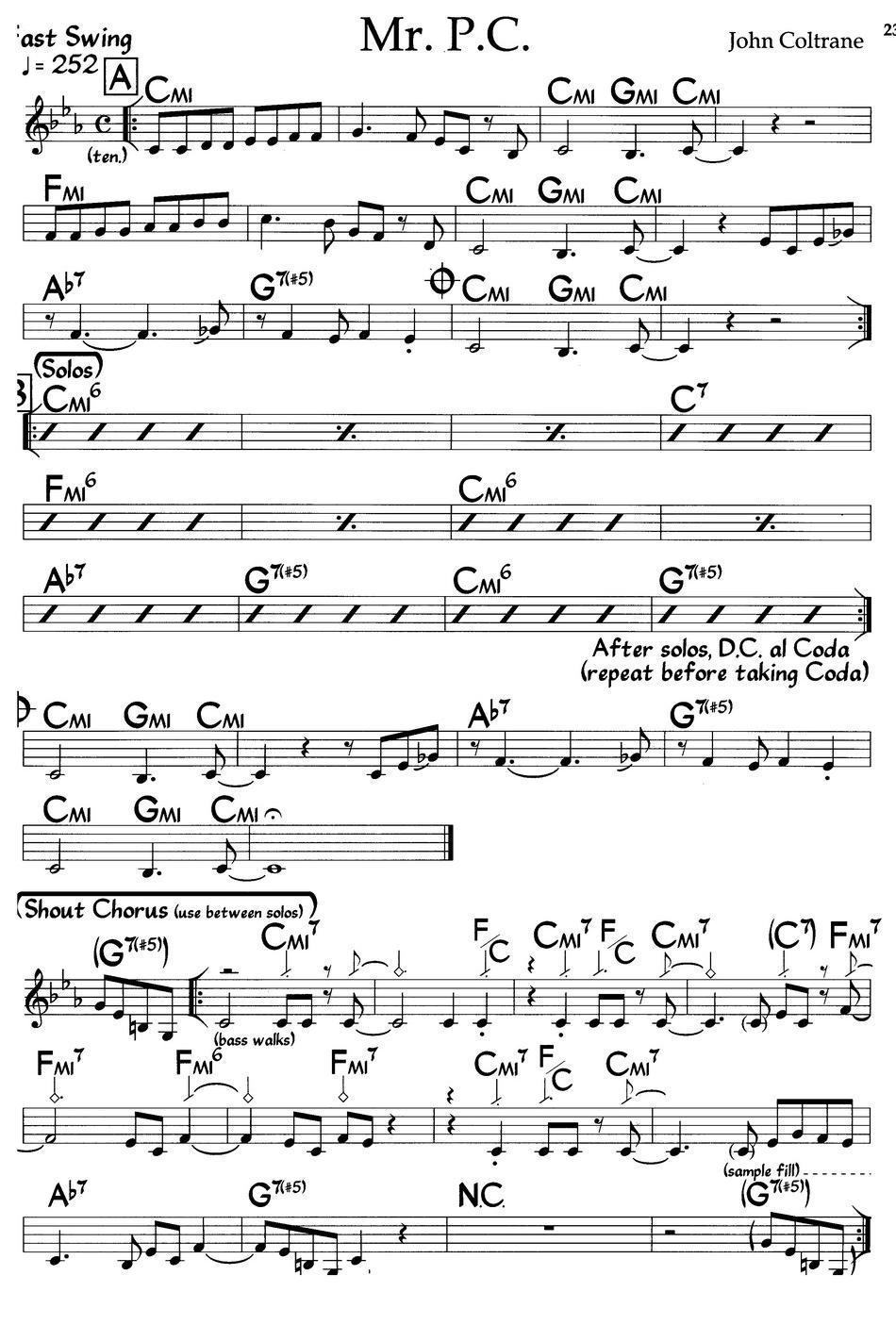Mr.P.C.（爵士钢琴曲）钢琴曲谱（图1）
