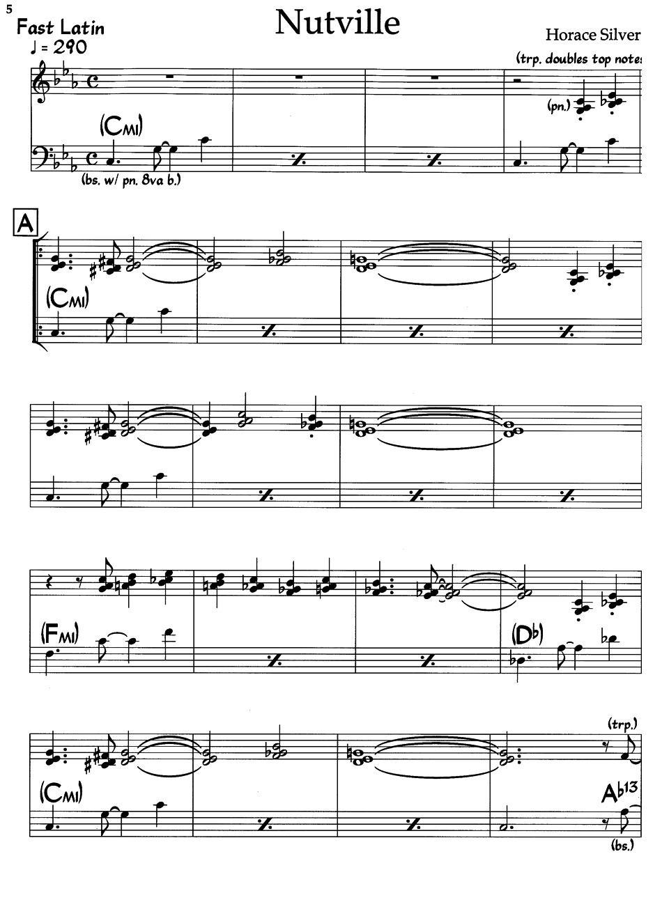 Nutville（爵士钢琴曲）钢琴曲谱（图1）