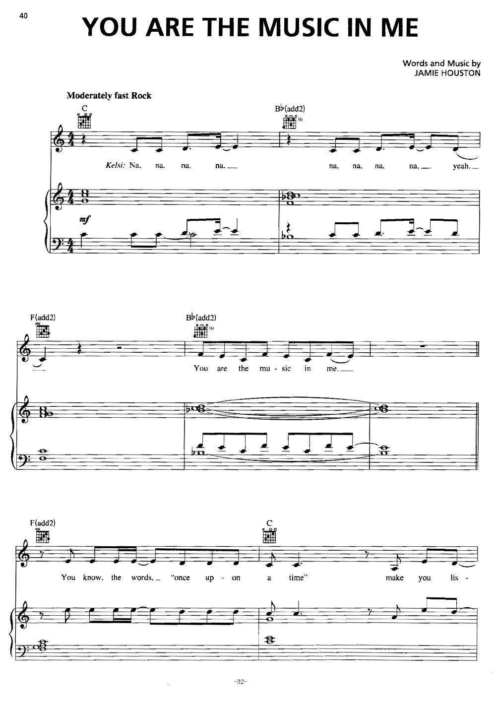 [美]You Are the Music in Me (Sharpay Version)（正谱）钢琴曲谱（图1）