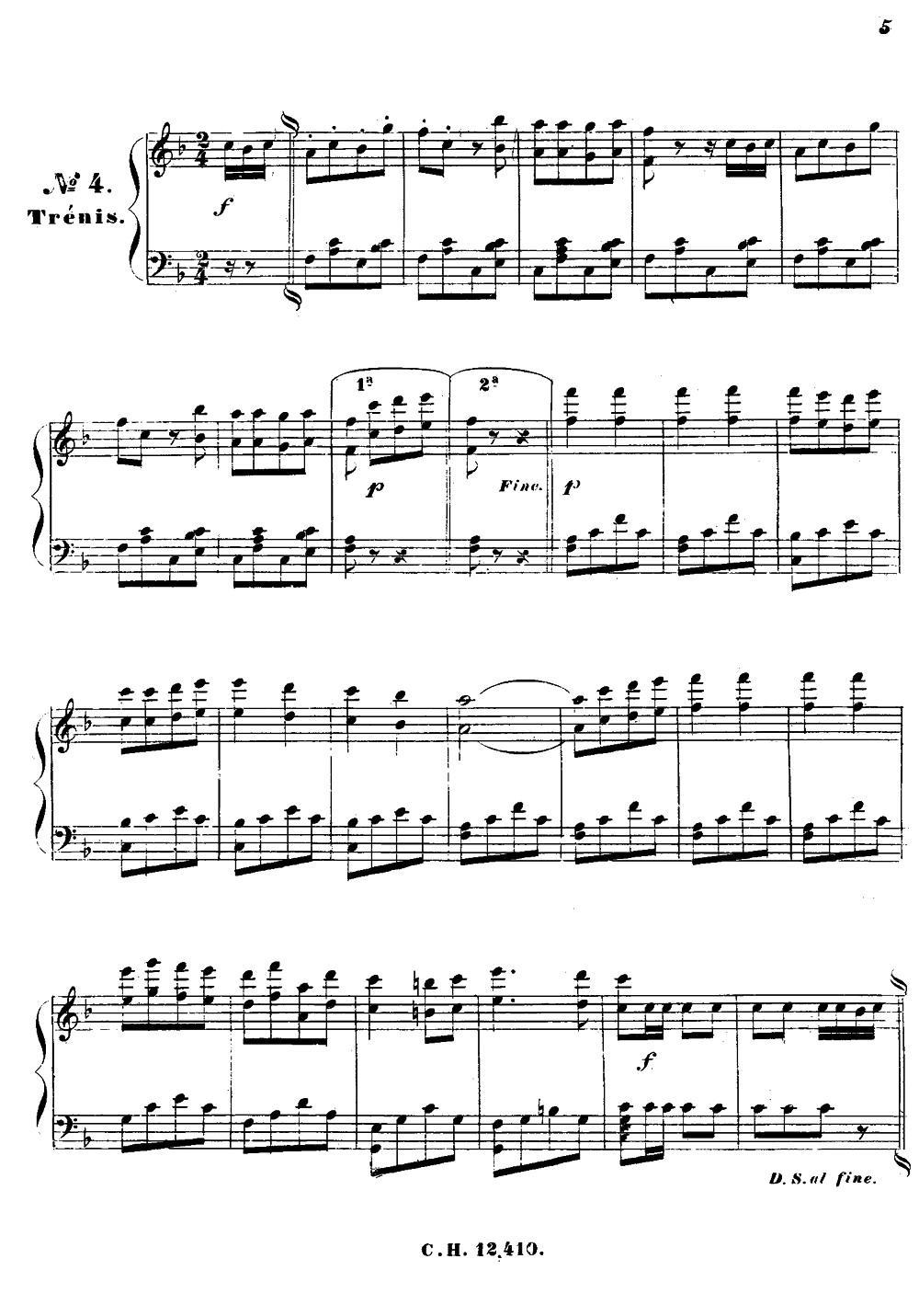 康康舞曲（奥菲斯四对舞）钢琴曲谱（图4）