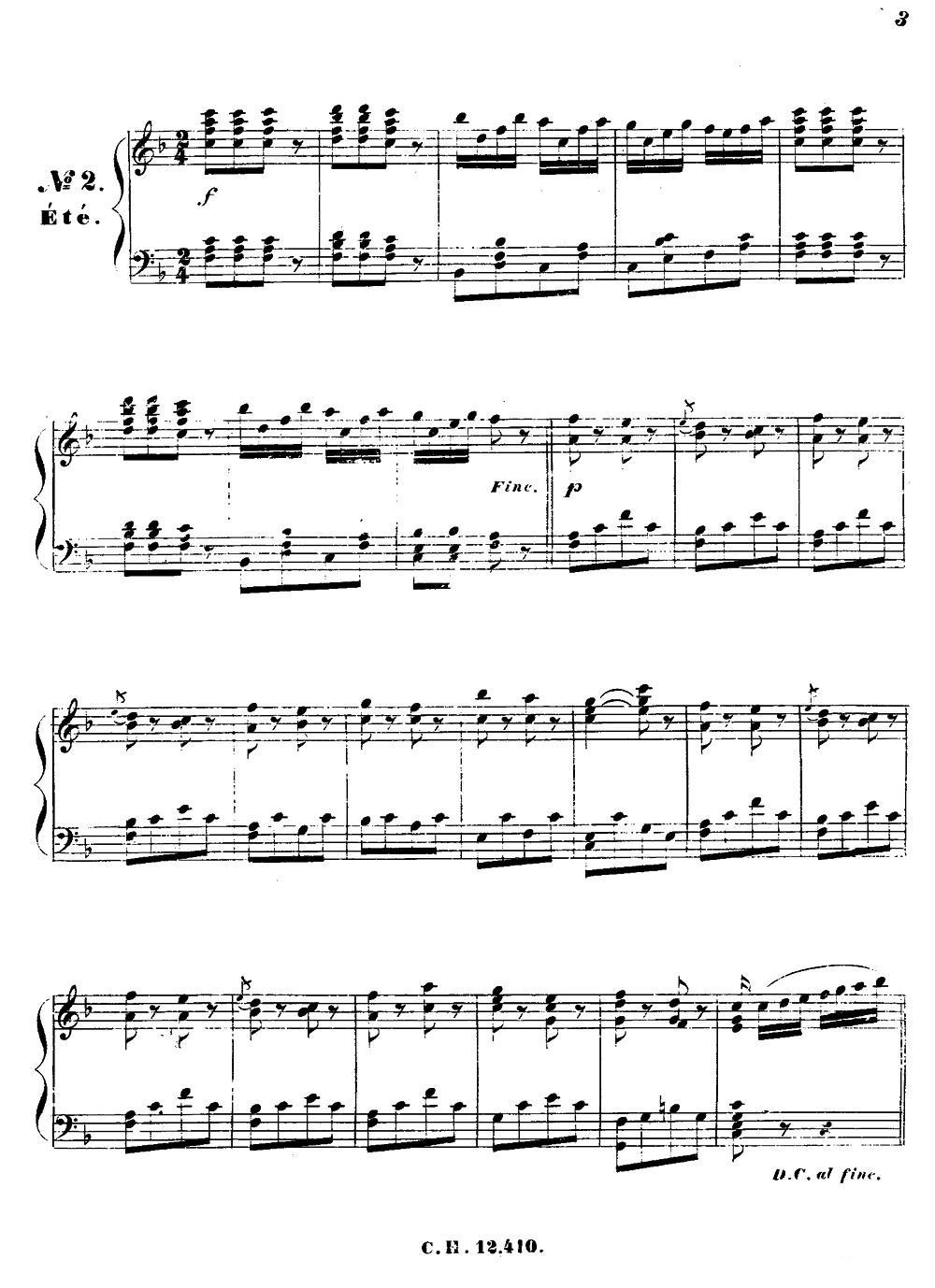 康康舞曲（奥菲斯四对舞）钢琴曲谱（图2）