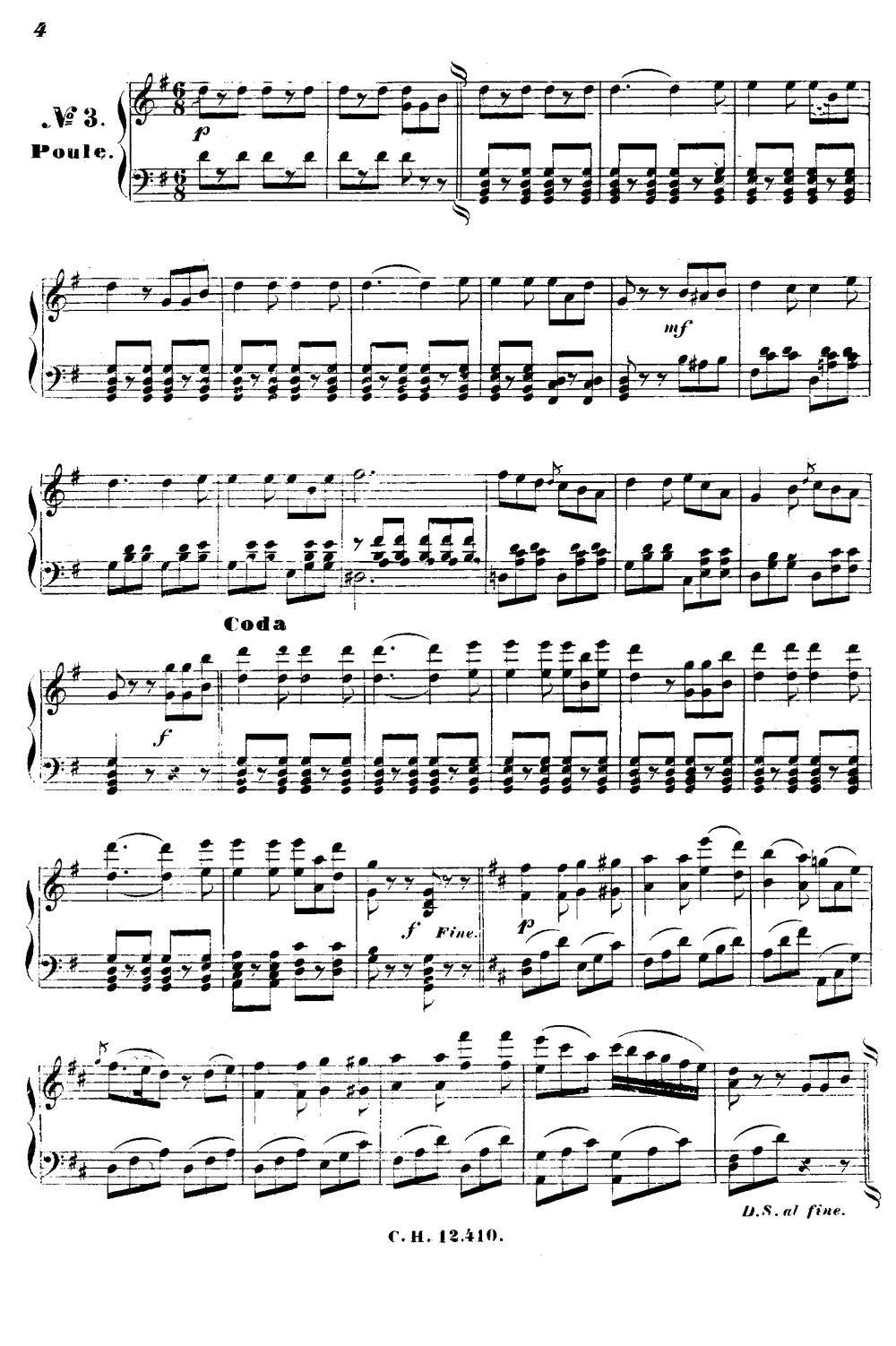 康康舞曲（奥菲斯四对舞）钢琴曲谱（图3）
